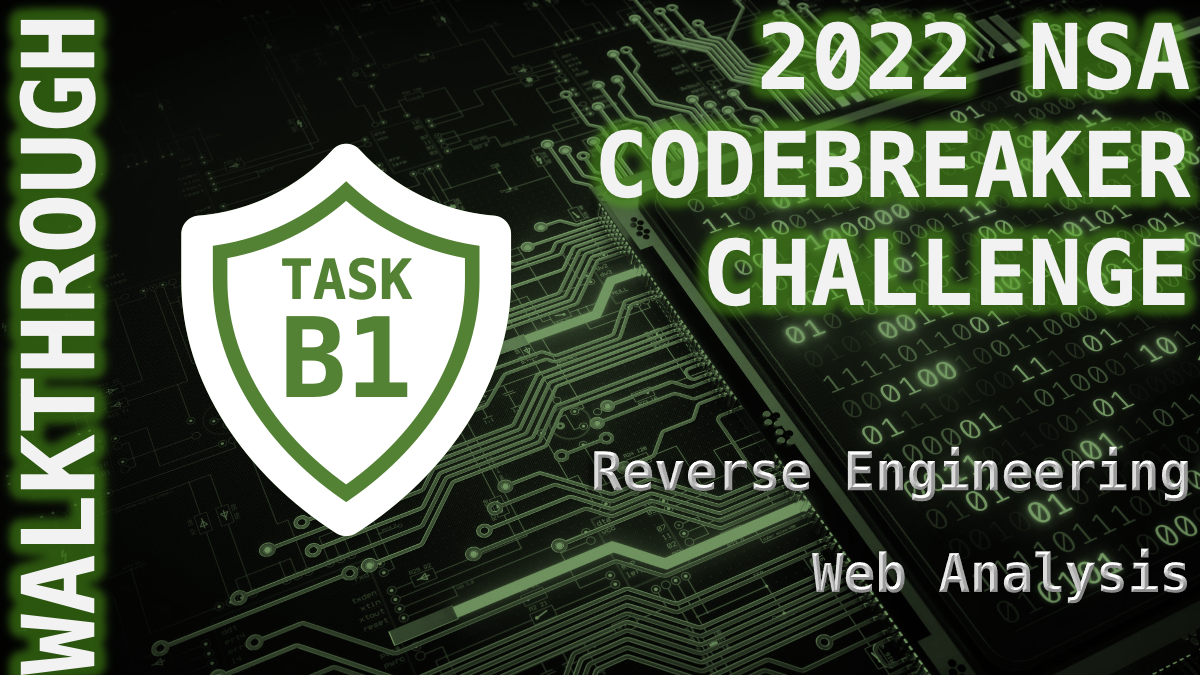 Task B1 - Information Gathering - (Reverse Engineering, Web Analysis)